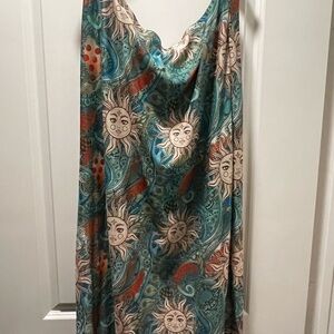 Sun print midi skirt